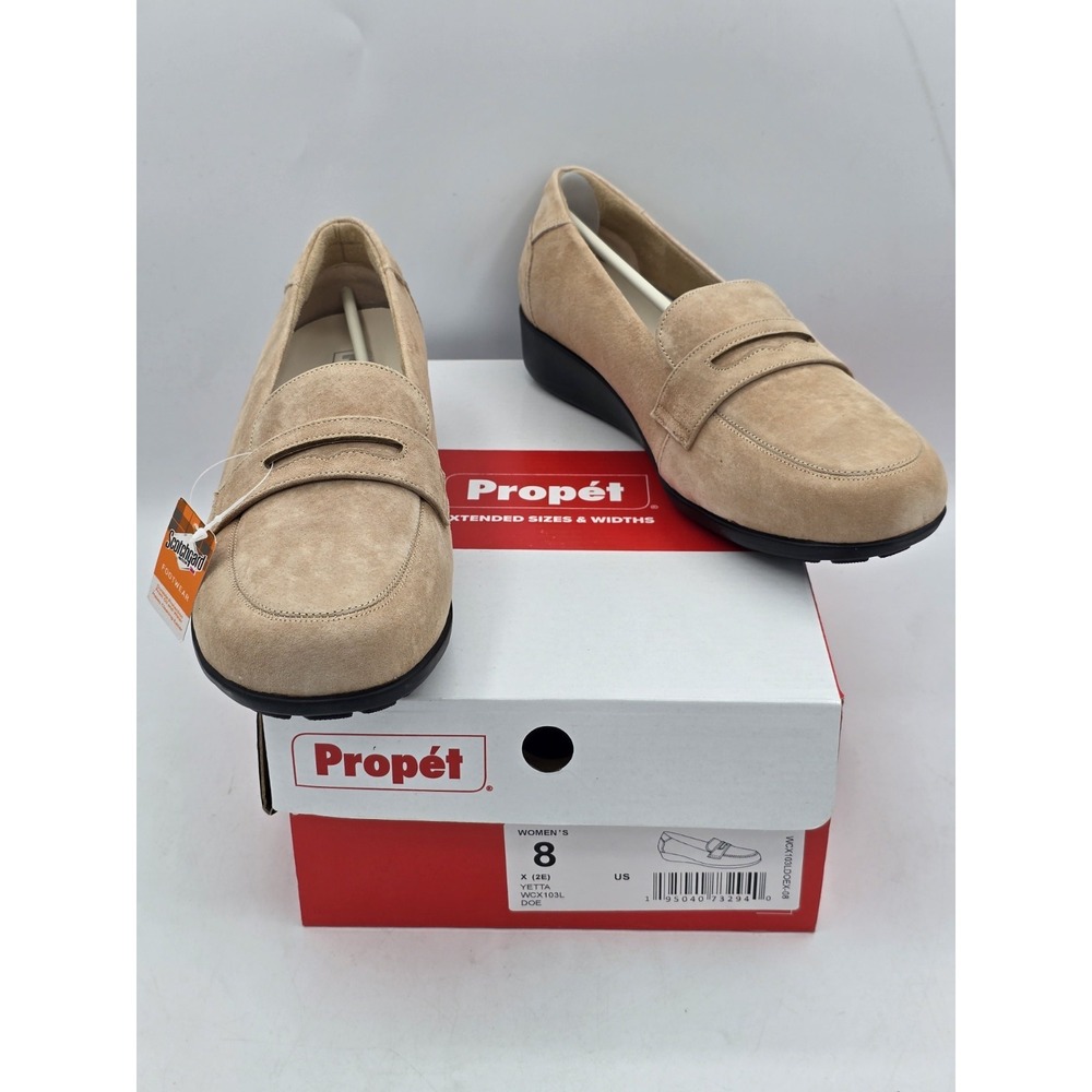 Propet Yetta Slip On Womens Beige Flats Casual WCX103LDOE-08 Sz 8 X (2E) EE
